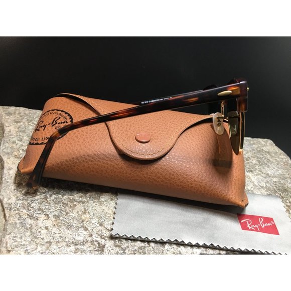 Ray Ban RB3016 Classic Retro Punk Clubmaster Sunglasses Brown Tortoise Gold NEW - Picture 4 of 6